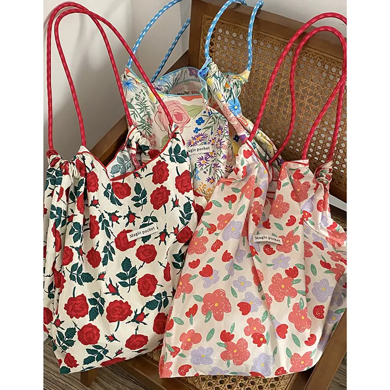 Yeyu Floral Canvas Shoulder Bag Large Capacity Women - Image 10