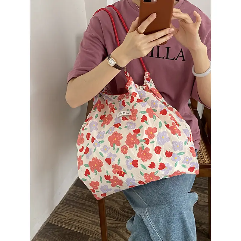 Yeyu Floral Canvas Shoulder Bag Large Capacity Women - Image 12