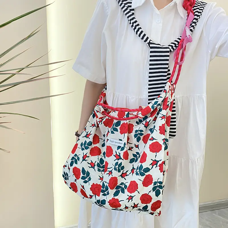 Yeyu Floral Canvas Shoulder Bag Large Capacity Women - Image 6