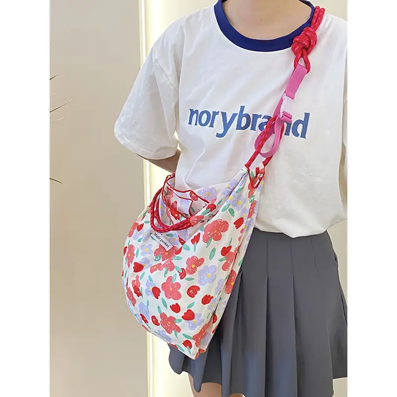 Yeyu Floral Canvas Shoulder Bag Large Capacity Women - Image 7