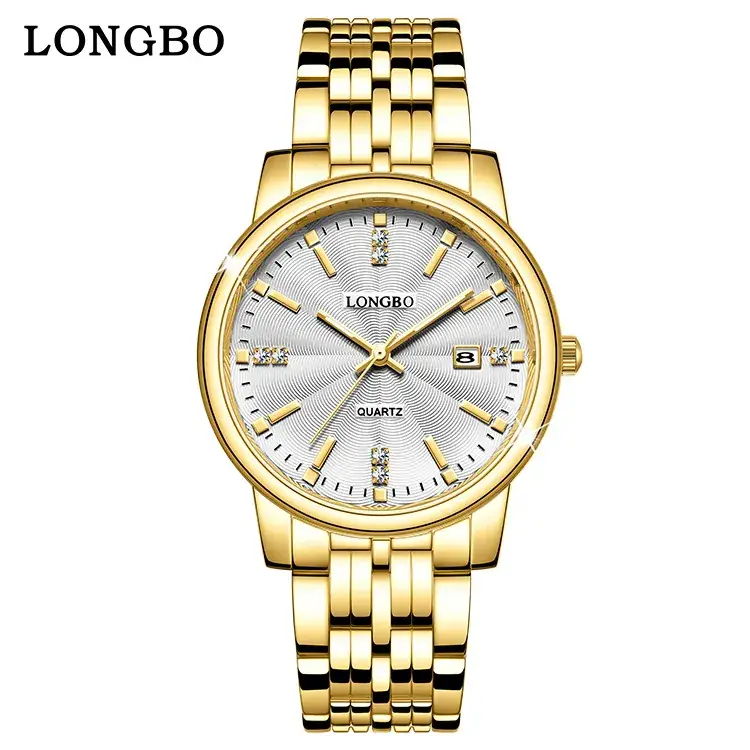 Longbo Gold Quartz Couple Watch with Calendar & Waterproof - Image 2