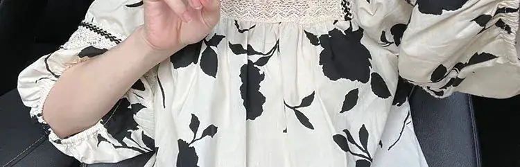 Maternity 2023 Floral Lace Top + Harem Pants Set — feature 57