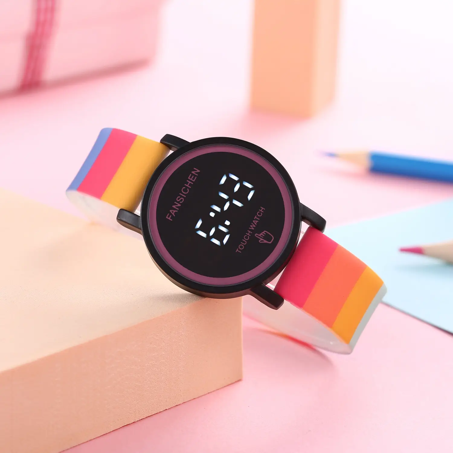 Touch Watch for Kids with Rainbow Strap & Waterproof Design — feature 7