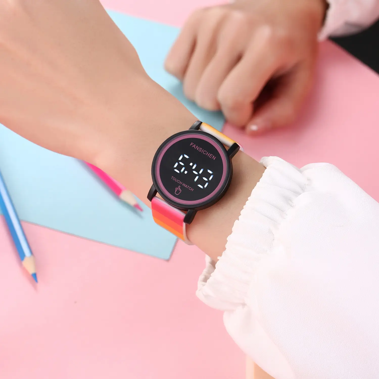 Touch Watch for Kids with Rainbow Strap & Waterproof Design — feature 8