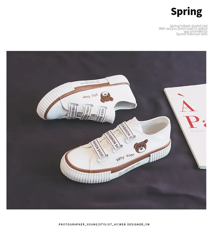 Women's White Canvas Low-Top Sneakers with Elastic Band — feature 10