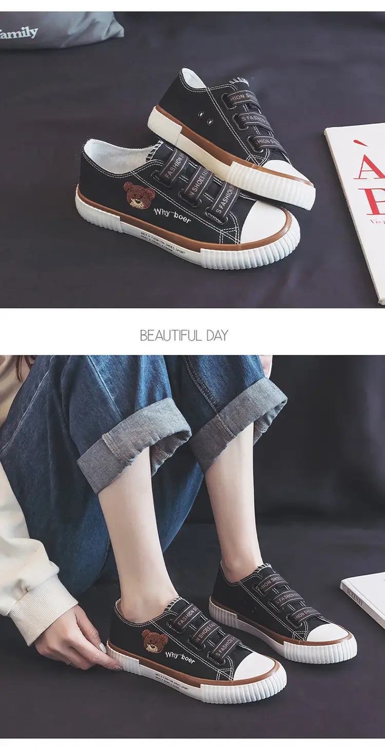 Women's White Canvas Low-Top Sneakers with Elastic Band — feature 12