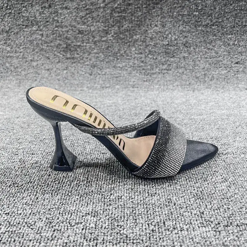 African High-Heeled Sandals for Women, Pointed Toe with Sparkling Rhinestones, Summer Style, Fashionable, Cross-Border, High-End Heels Slipper — feature 17