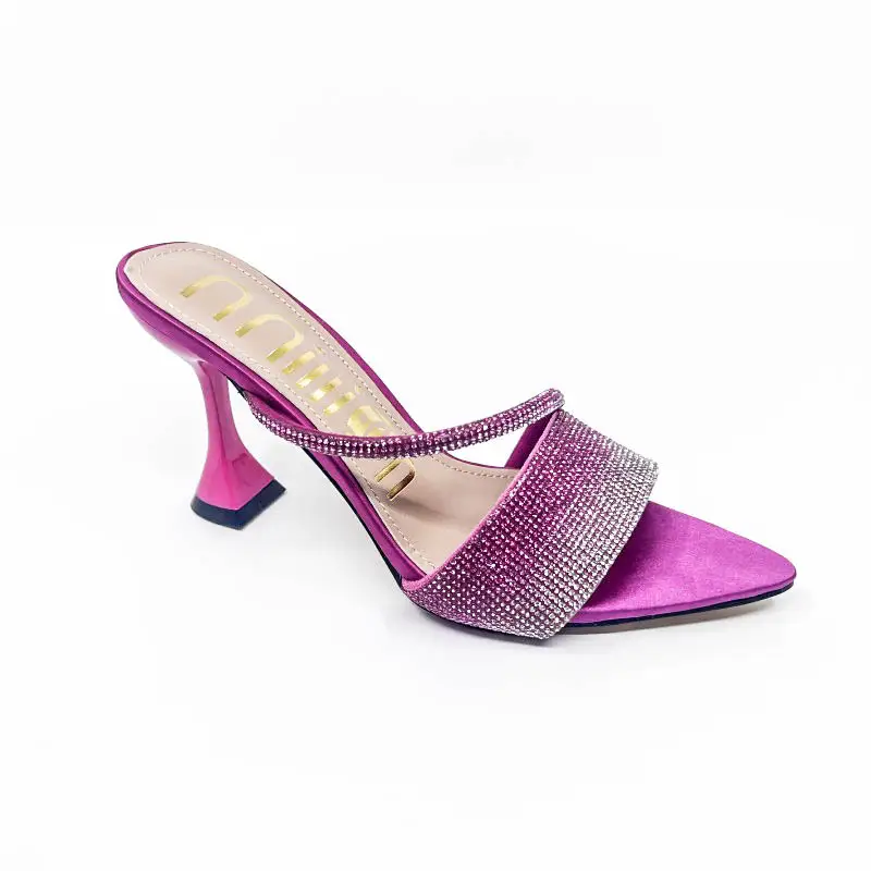 African High-Heeled Sandals for Women, Pointed Toe with Sparkling Rhinestones, Summer Style, Fashionable, Cross-Border, High-End Heels Slipper — feature 20