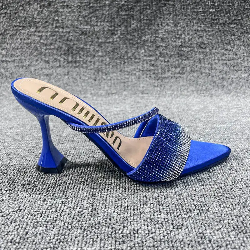 African High-Heeled Sandals for Women, Pointed Toe with Sparkling Rhinestones, Summer Style, Fashionable, Cross-Border, High-End Heels Slipper — feature 19