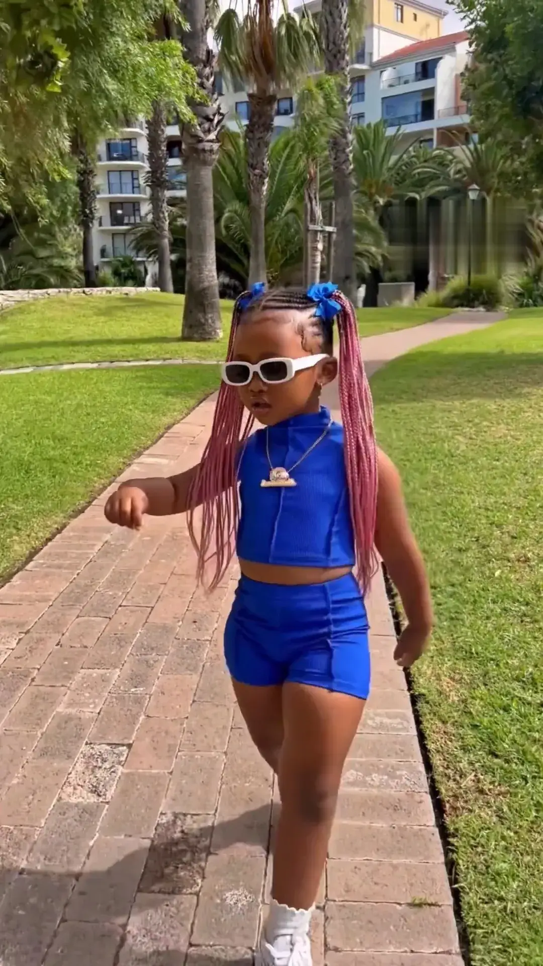 Girls Sleeveless Blue Shorts Set for Girls 2023 - Image 4