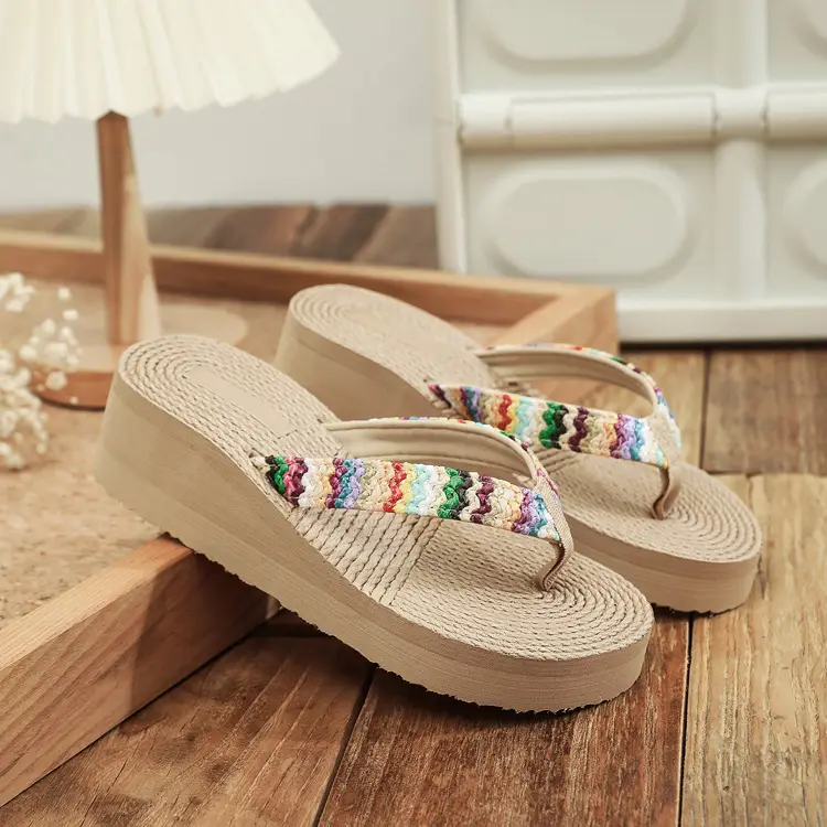 Women Straw Sandals with Colorful Embroidery — feature 4