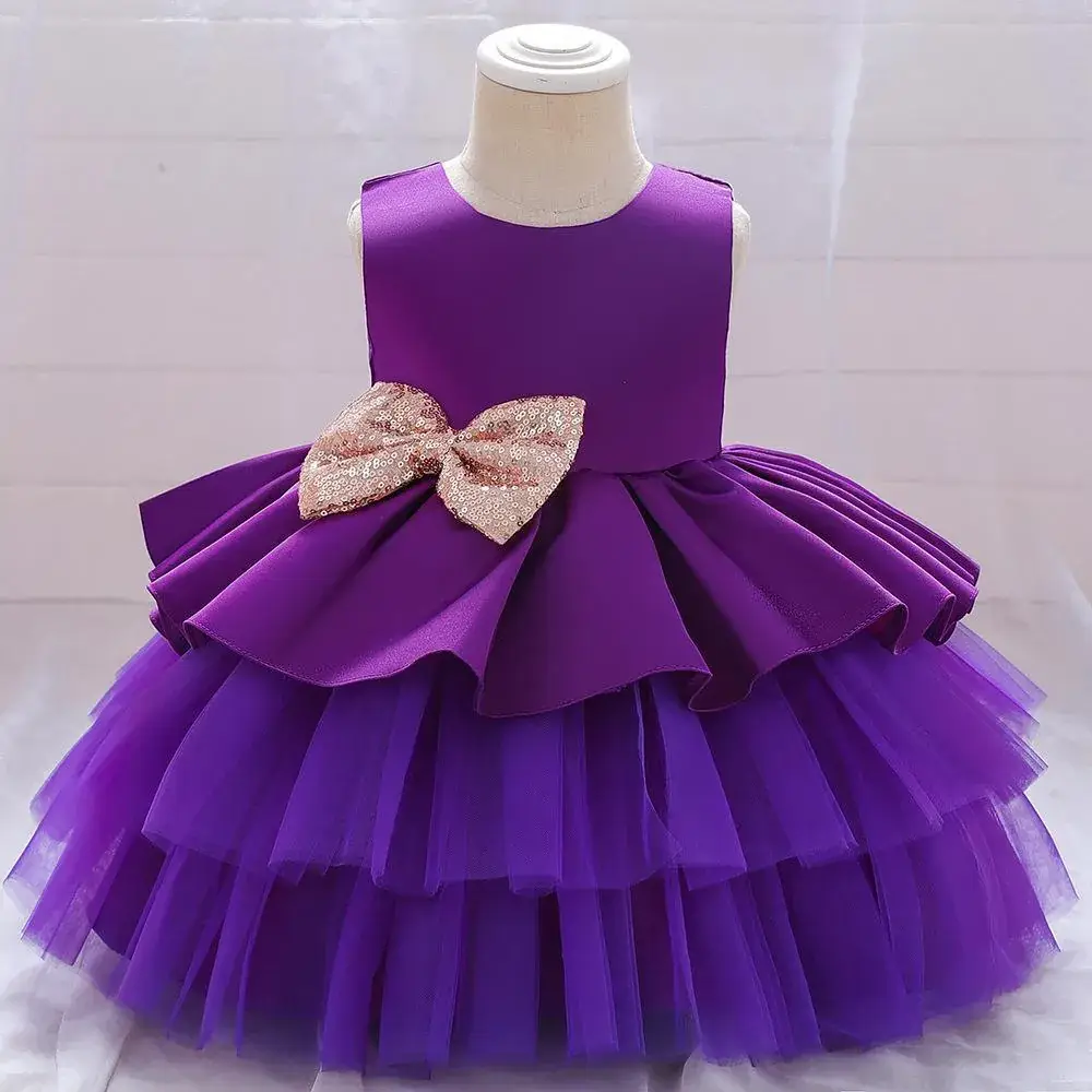 White Puffy Skirt Princess Dress for Kids Wedding Host