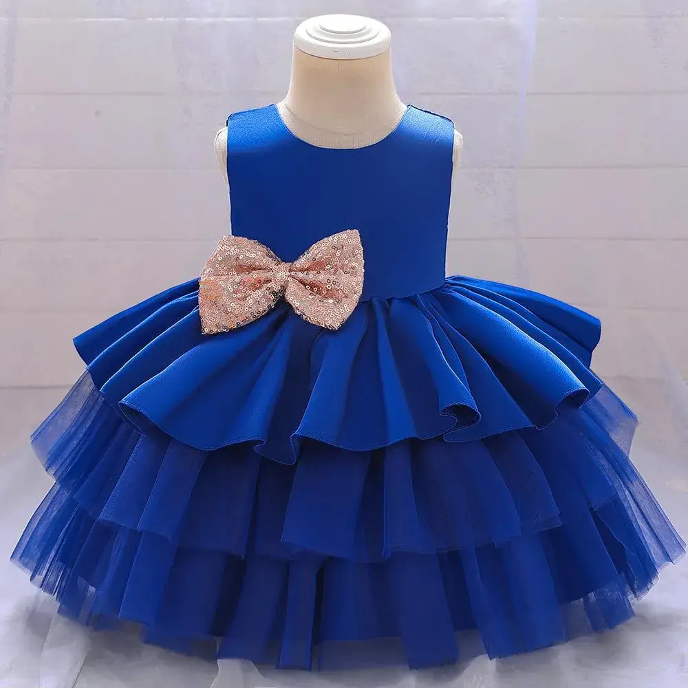 White Puffy Skirt Princess Dress for Kids Wedding Host