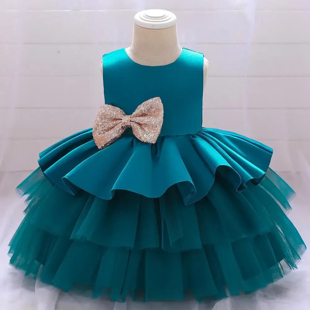 White Puffy Skirt Princess Dress for Kids Wedding Host