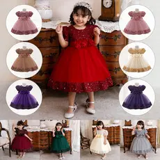 White Puffy Skirt Princess Dress for Kids Wedding Host — feature 2