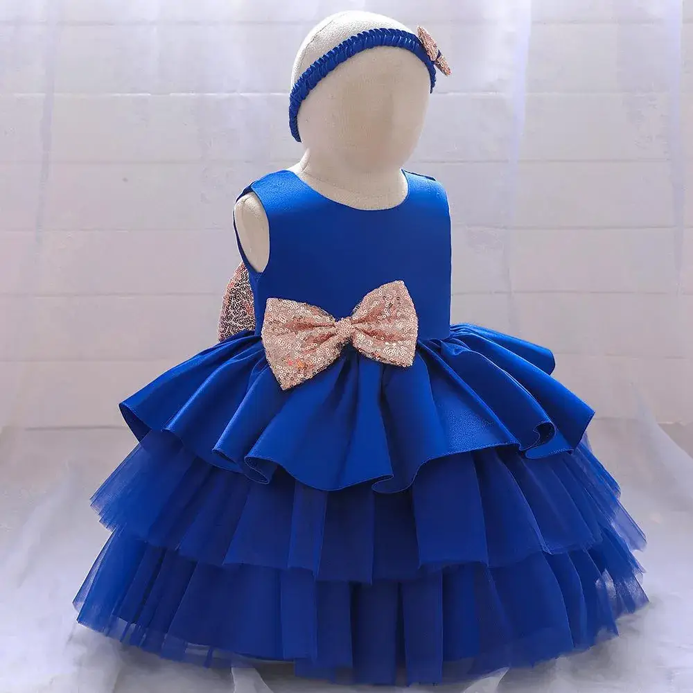 White Puffy Skirt Princess Dress for Kids Wedding Host