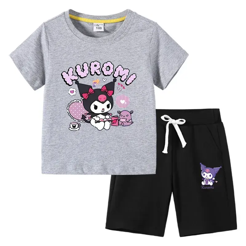 2023 Kurumi Kids Cotton 2-Piece Suit Navy Gray - Image 14