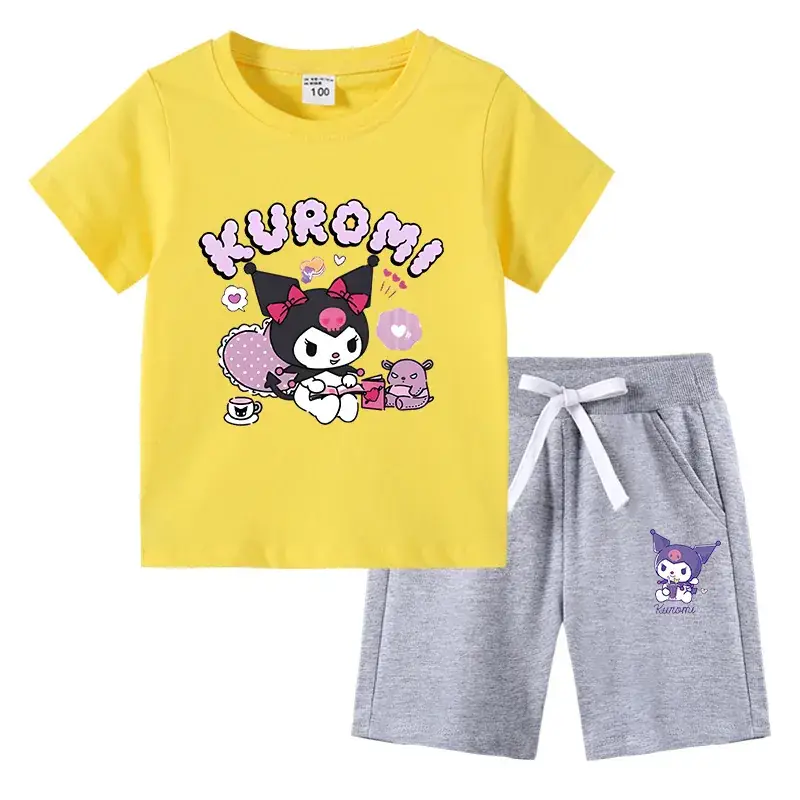2023 Kurumi Kids Cotton 2-Piece Suit Navy Gray - Image 13