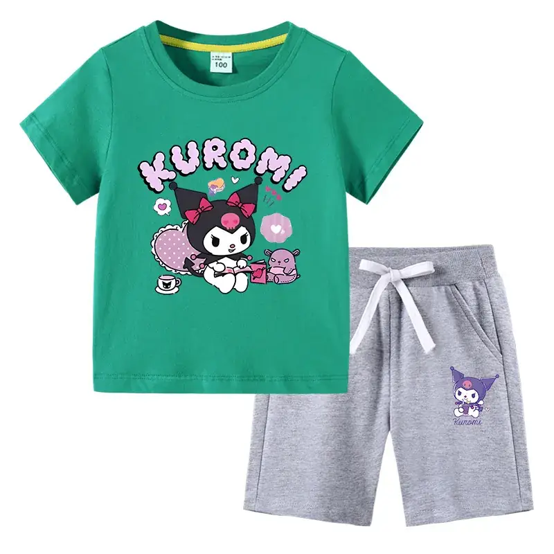 2023 Kurumi Kids Cotton 2-Piece Suit Navy Gray - Image 16