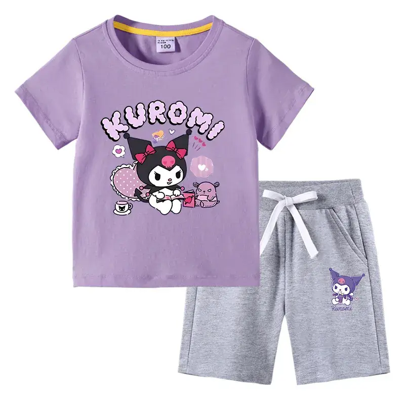 2023 Kurumi Kids Cotton 2-Piece Suit Navy Gray - Image 21