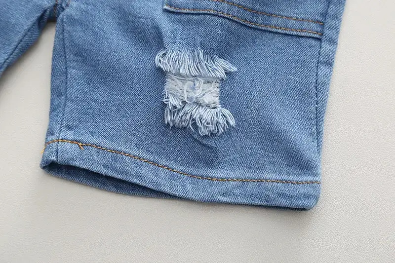 Summer Striped T-Shirt Shorts Set for Boys Blue Cotton — feature 10