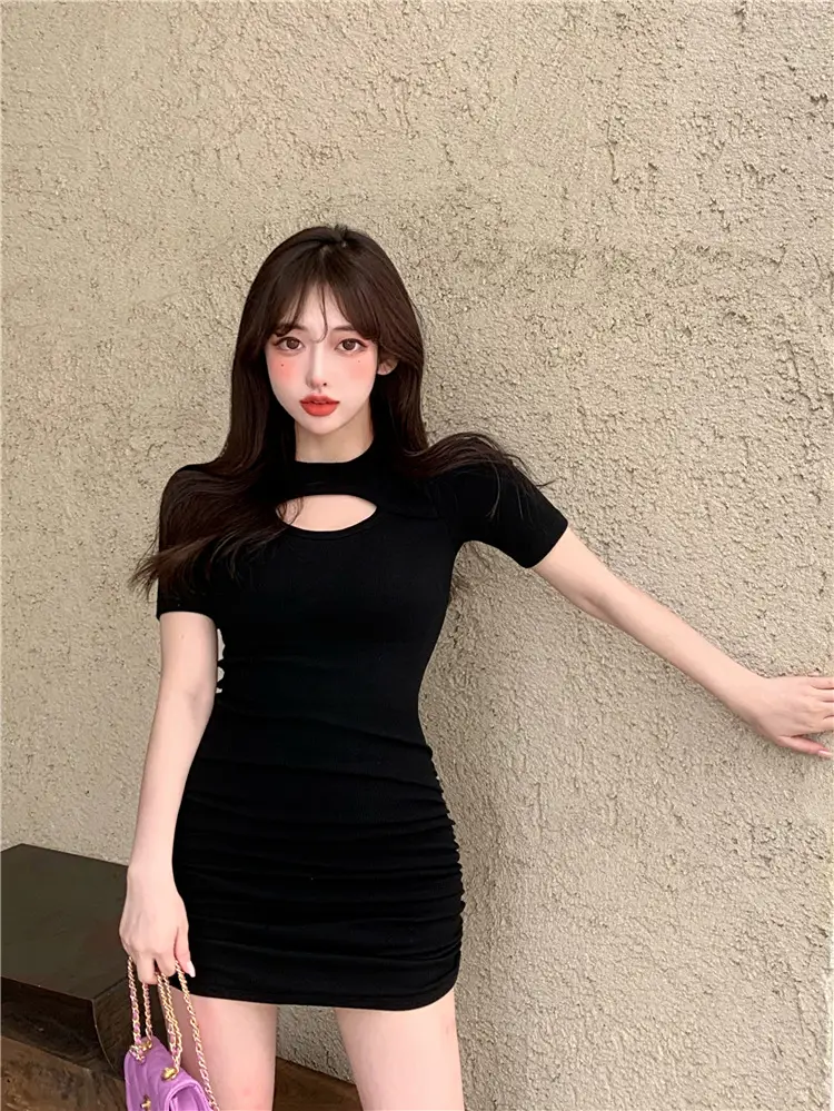 Women Fake Two-Piece Dress Summer 2025 Cut Out Hip-Hugging Skirt — feature 11