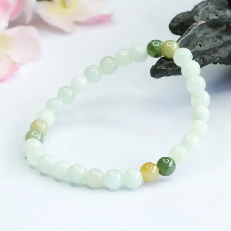 Guan Yu Jade Bracelet with Multi-Gemstone Beads - Image 3