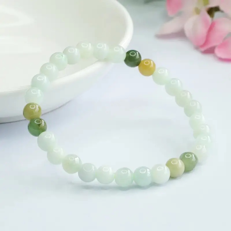 Guan Yu Jade Bracelet with Multi-Gemstone Beads - Image 4