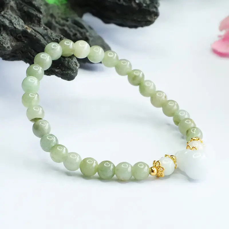 Guan Yu Natural Jade Bracelet Myanmar A-Grade Green - Image 3