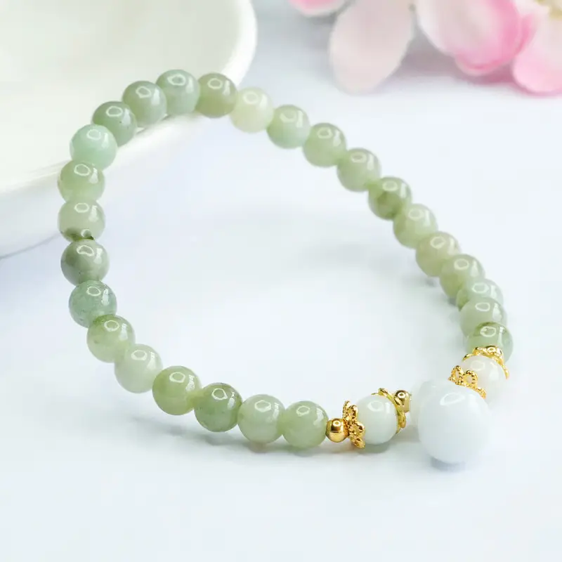 Guan Yu Natural Jade Bracelet Myanmar A-Grade Green - Image 4