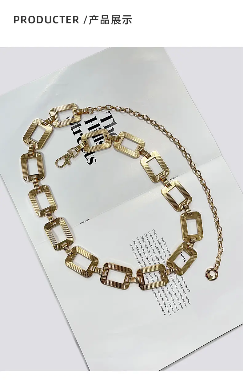 Gold Square Chain Bracelet for Women — feature 10