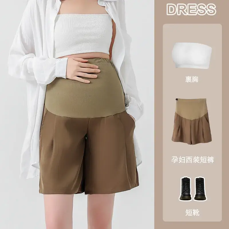 Maternity Shorts with Belly Support Belt & Leggings Set - Image 7