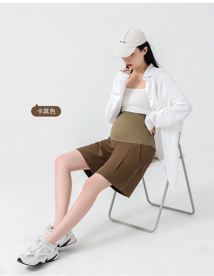 Maternity Shorts with Belly Support Belt & Leggings Set — feature 16