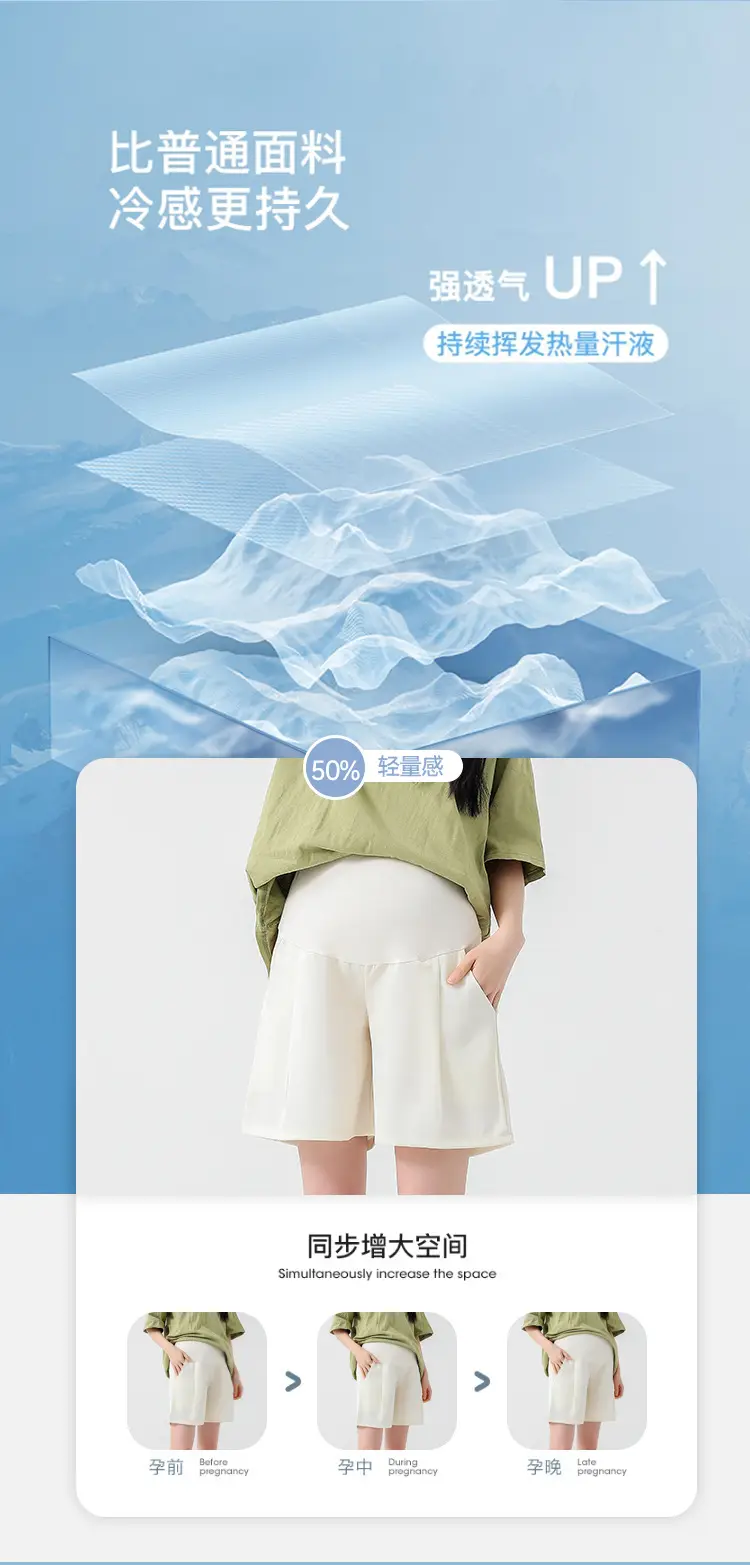 Maternity Shorts with Belly Support Belt & Leggings Set — feature 4