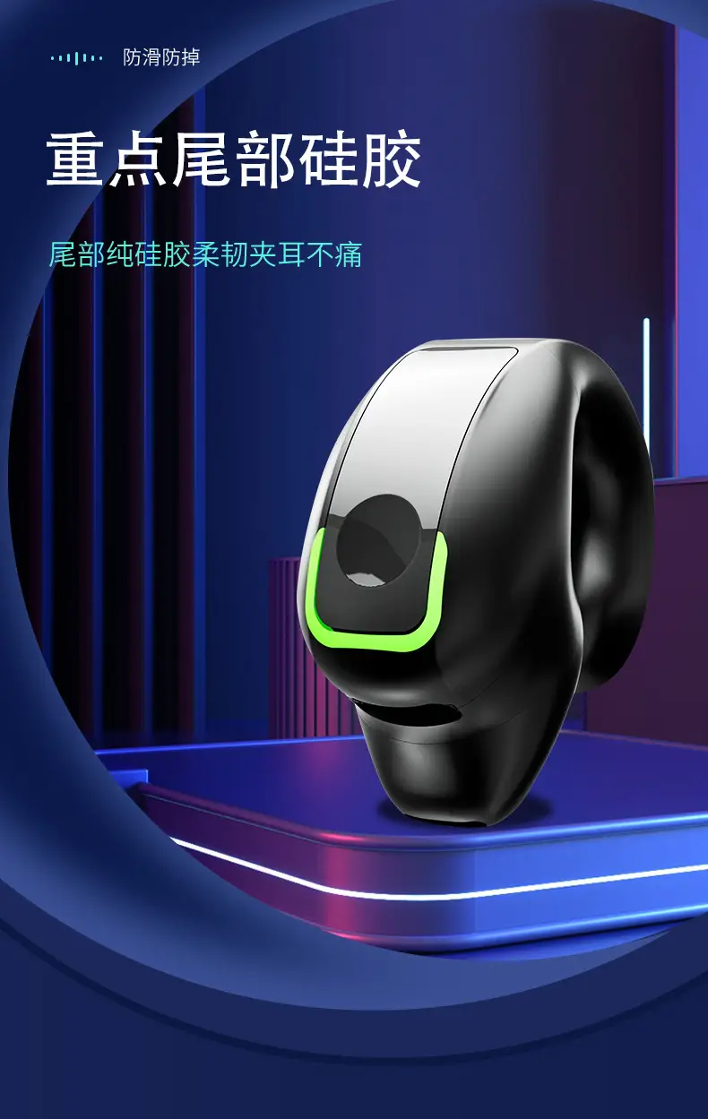 Bluetooth Headset Clip-On White Single Ear No Hurt — feature 1