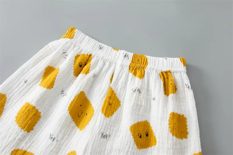 Children Printed Cotton Linen Shorts Suit Summer Baby — feature 3