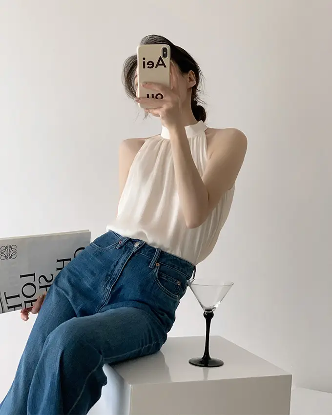 Summer Halter Neck Camisole Chiffon Sleeveless Vest — feature 19