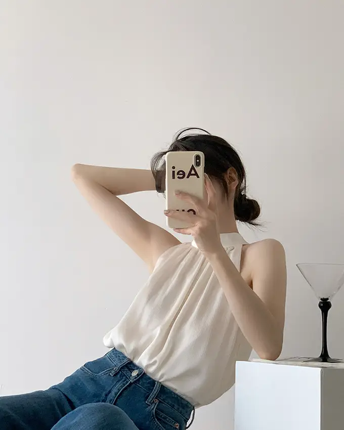 Summer Halter Neck Camisole Chiffon Sleeveless Vest — feature 25