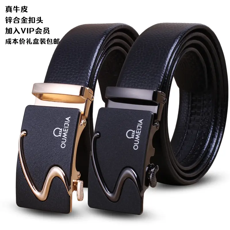 Men's Genuine Leather Belt Automatic Buckle Wholesale Business - Image 4