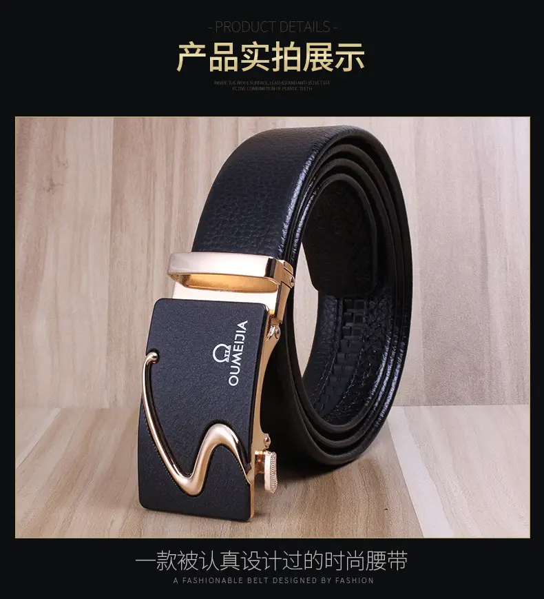 Men's Genuine Leather Belt Automatic Buckle Wholesale Business β feature 13