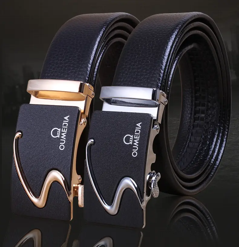 Men's Genuine Leather Belt Automatic Buckle Wholesale Business β feature 3