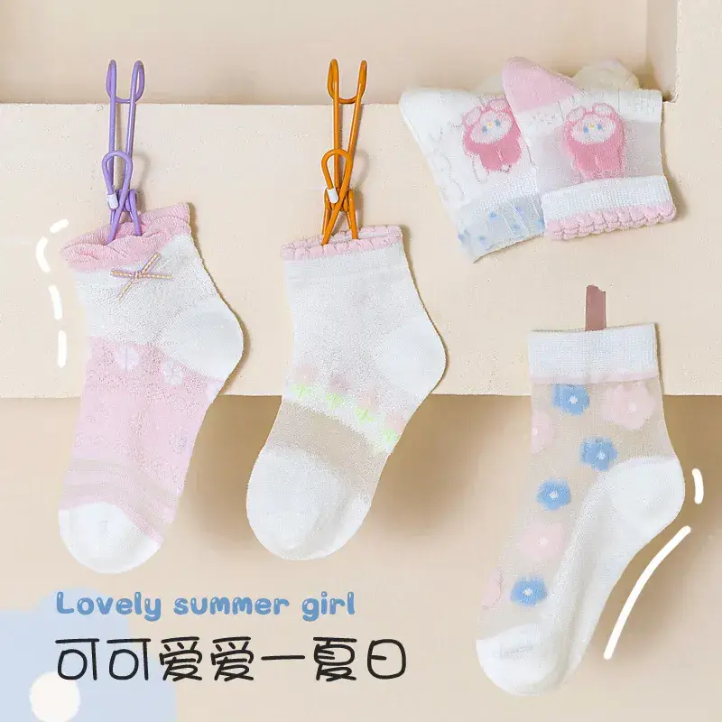 Children's Light Princess Cotton Socks Summer Thin