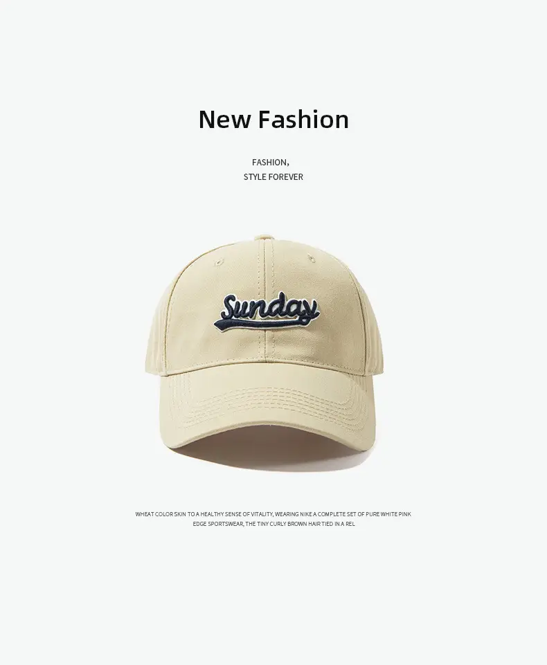Sunday Lettered Canvas Cap Extra Large Navy — feature 11