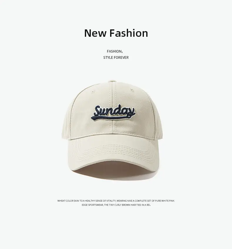 Sunday Lettered Canvas Cap Extra Large Navy — feature 12