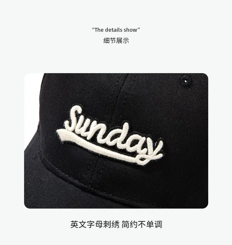 Sunday Lettered Canvas Cap Extra Large Navy — feature 13