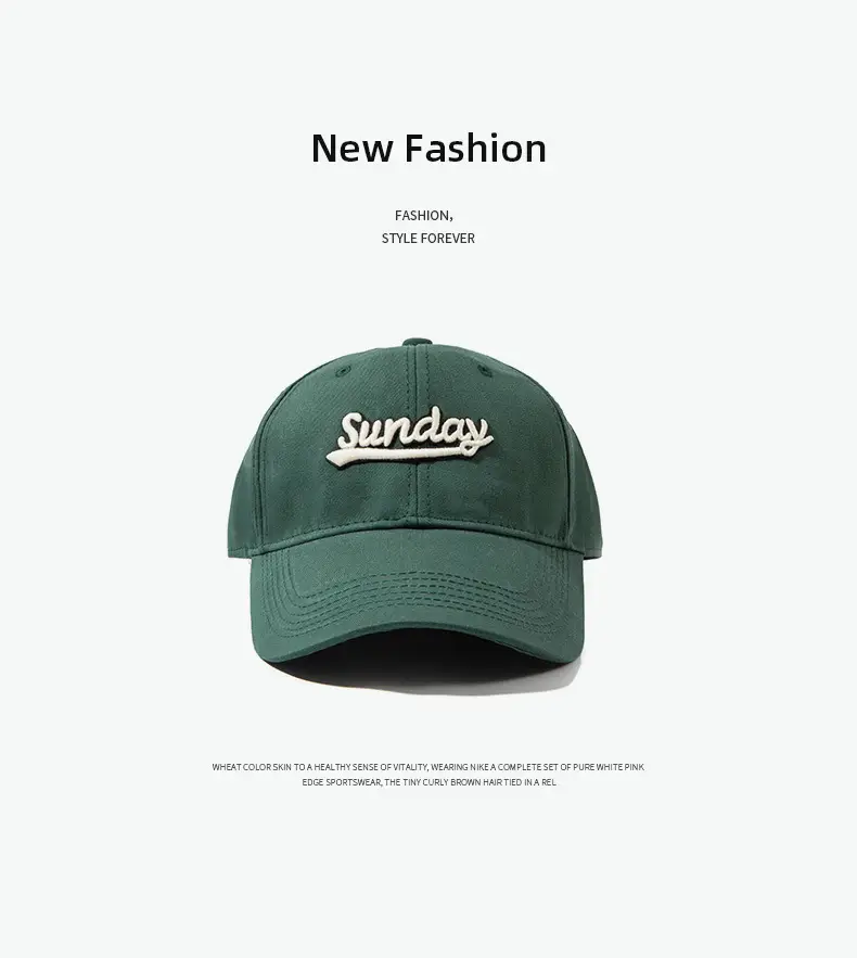 Sunday Lettered Canvas Cap Extra Large Navy — feature 8