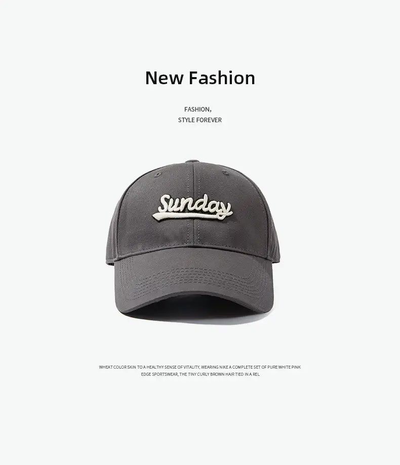Sunday Lettered Canvas Cap Extra Large Navy — feature 9