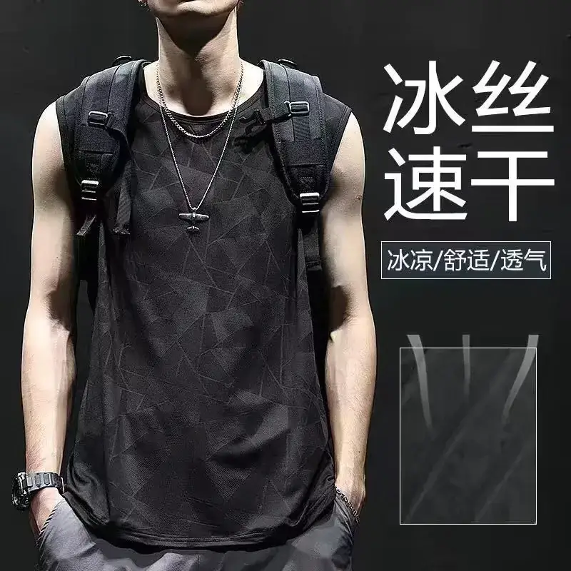 Men's Lazy Ice Silk Round Neck Sweatshirt Black