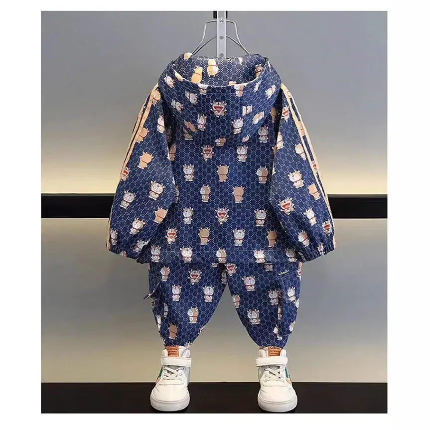 Boys Printed Hoodie & Pants 2023 Suit - Image 5