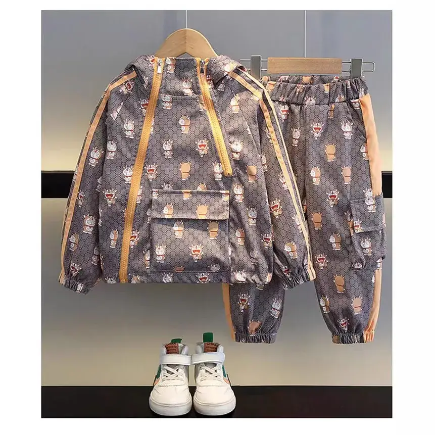 Boys Printed Hoodie & Pants 2023 Suit - Image 6